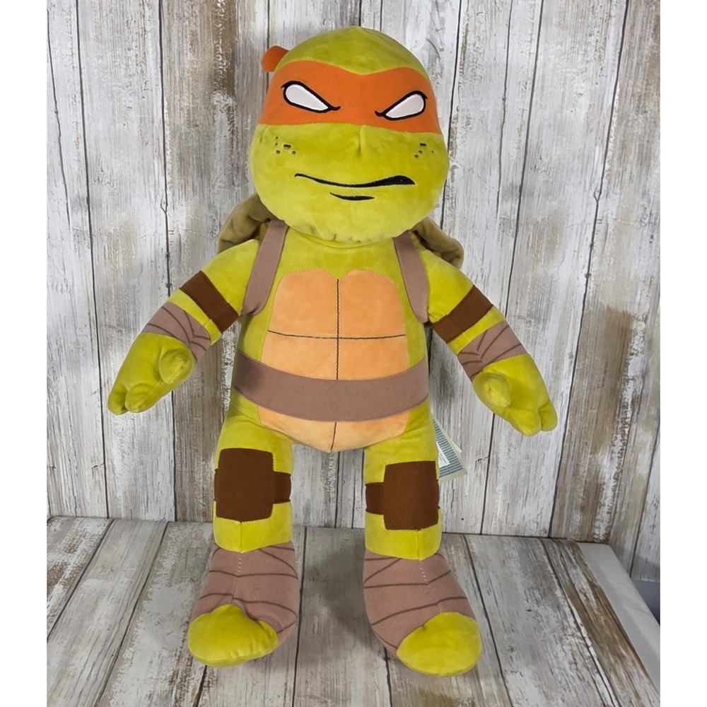 Build-A-Bear TMNT Michelangelo Plush 20" Stuffed Animal Orange Mask 2016 Nick
